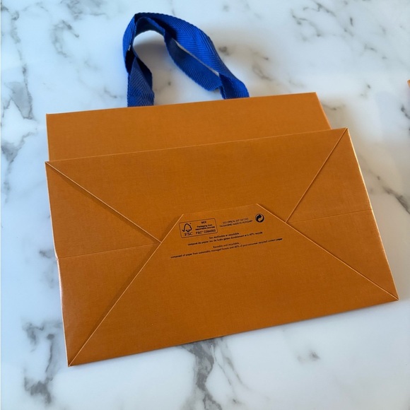 Louis Vuitton Orange Shopping Bag with Blue Handles - Picture 6 of 7